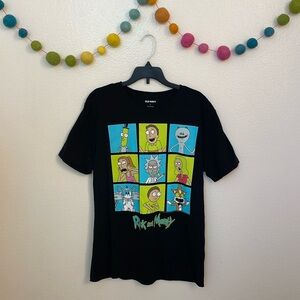 Black Rick and Morty Screen Print T-Shirt - Size Small